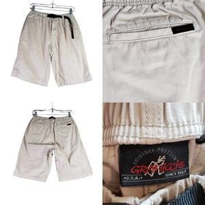 Gramicci Mens Cargo Shorts Mens Size Small S Canvas Cotton Flat Front Beige Tan